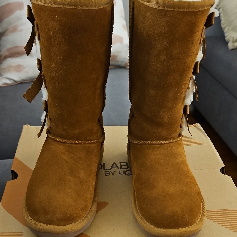 Little Girls  Brown Suede Boots